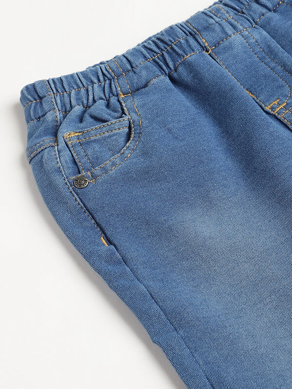 Boys Medium Blue Knitted Long Trouser image number null
